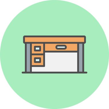 Masa Satırı Dolu Çember Simgesi