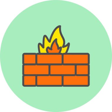 Ateş Satırı Dolu Çember Simgesi