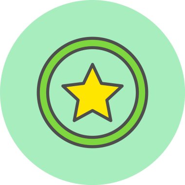 Yıldız Satırı Dolu Çember Simgesi