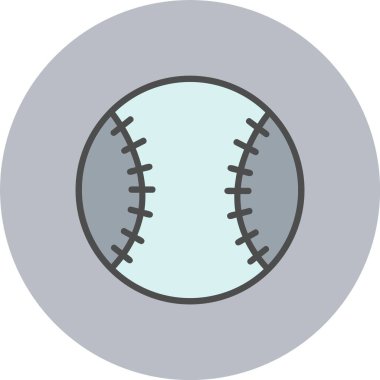 Beyzbol Yarasa Çizgisi Çember Simgesi Dolu