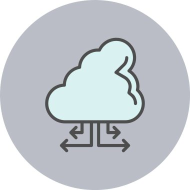 Bulut Depolama Hattı Dolu Çember Simgesi