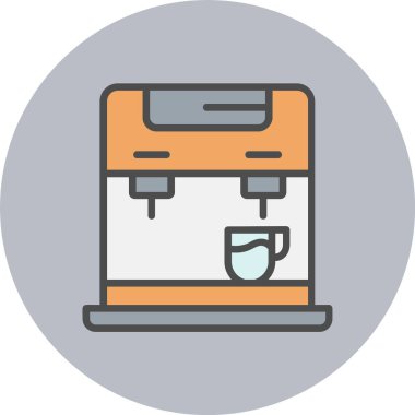 Kahve Üreticisi Satırı Dolu Çember Simgesi