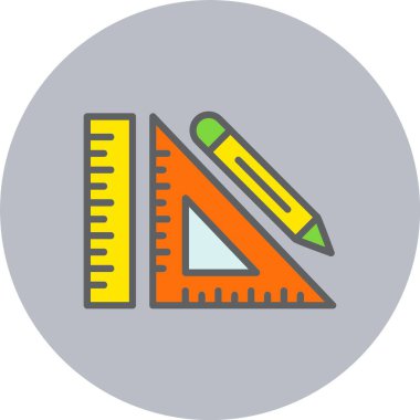 Geometri Satırı Dolu Çember Simgesi