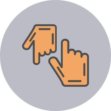 Eller Çizgisi Dolu Çember Simgesi