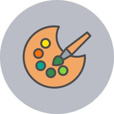 Boya Paleti Satırı Dolu Çember Simgesi