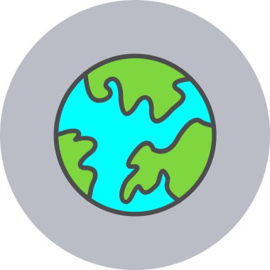 Dünya Satırı Dolu Çember Simgesi