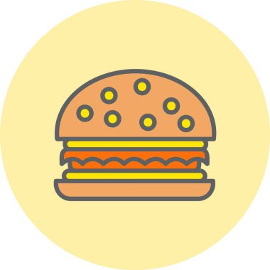 Burger Satırı Dolu Çember Simgesi