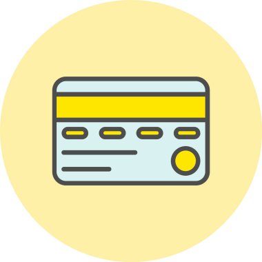 Kredi Kartı Satırı Dolu Çember Simgesi