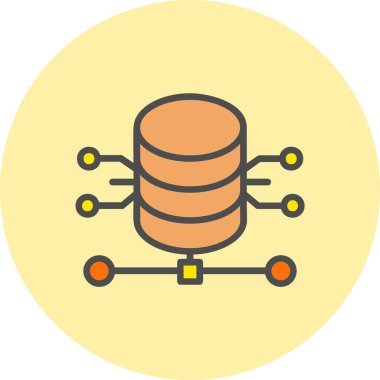 Veri Tabanı Satırı Dolu Çember Simgesi