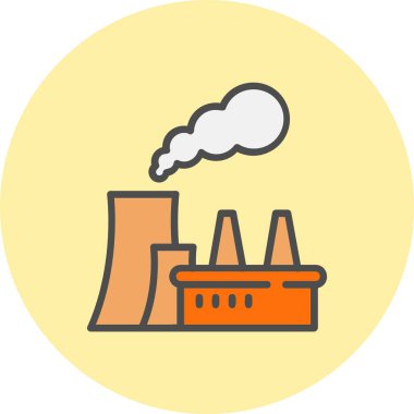 Fabrika Satırı Dolu Çember Simgesi