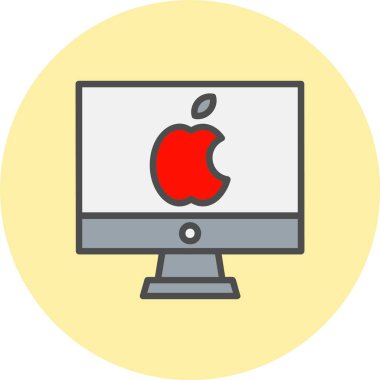 Mac Satırı Dolu Çember Simgesi