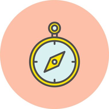 Pusula Satırı Dolu Çember Simgesi