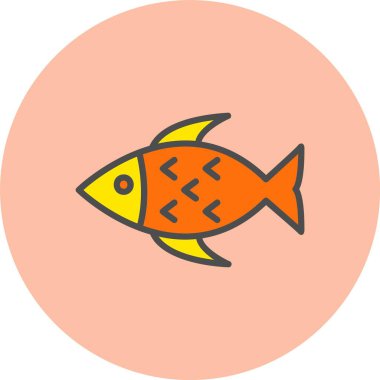 Balık Satırı Dolu Çember Simgesi