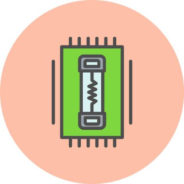 Sigorta Kutusu Satırı Dolu Çember Simgesi