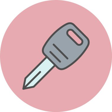 Otomobil Anahtarı Dolu Çember Simgesi