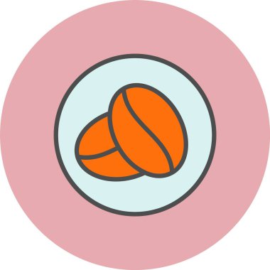 Kahve Fasulyesi Satırı Dolu Çember Simgesi