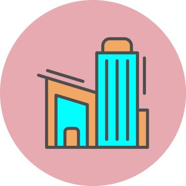 Şirket Vektör Satırı Dolu Çember Simgesi