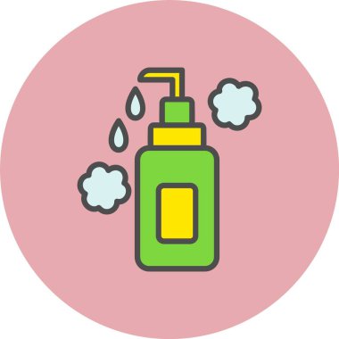 Yüz Temizleyici Satırı Dolu Çember Simgesi