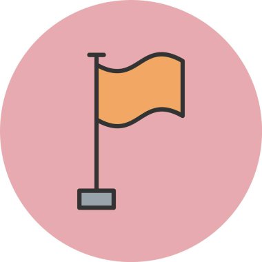 Bayrak Satırı Dolu Çember Simgesi