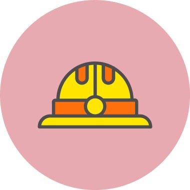 Miğfer Satırı Dolu Çember Simgesi