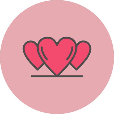 Kalp Satırı Dolu Çember Simgesi