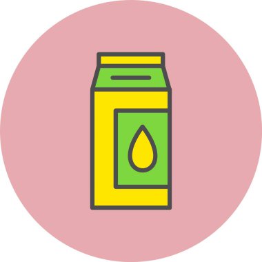 Süt Kutusu Satırı Dolu Çember Simgesi