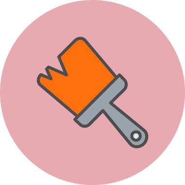 Boya Fırçası Satırı Dolu Çember Simgesi