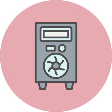 Pc Kule Satırı Dolu Çember Simgesi