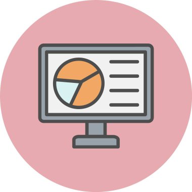 Turta Çizelgesi Dolu Çember Simgesi