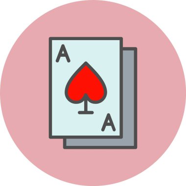 Çember Simgesi Dolu Poker Çizgisi