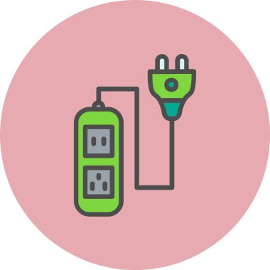 Güç Strip Satırı Dolu Çember Simgesi