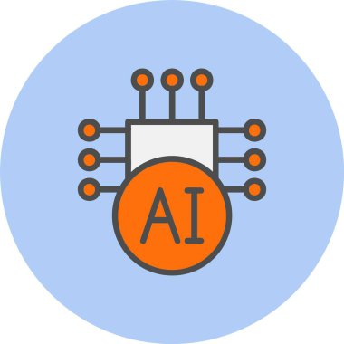 AI Satırı Dolu Çember Simgesi