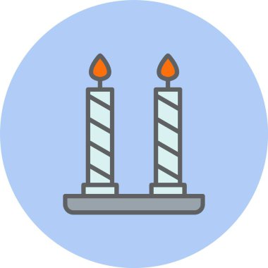 Mum Satırı Dolu Çember Simgesi