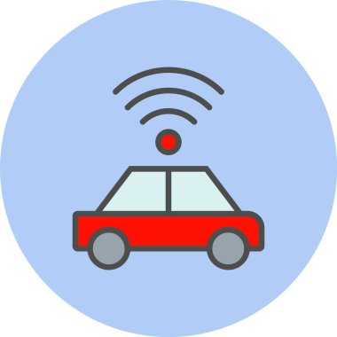 Otomobil Hattı Dolu Çember Simgesi