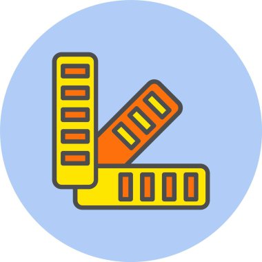 Renk Seçim Satırı Dolu Çember Simgesi