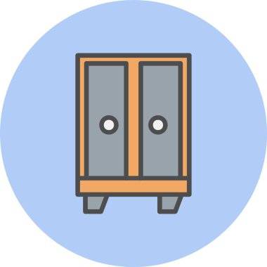 Dolap Satırı Dolu Çember Simgesi