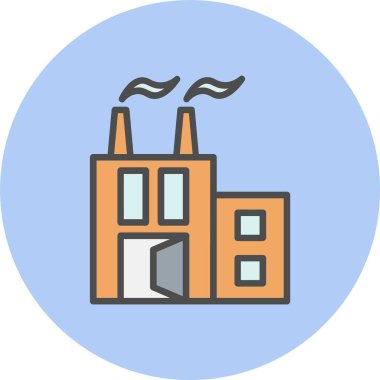 Fabrika Satırı Dolu Çember Simgesi