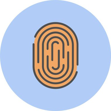 Parmak izi Satırı Dolu Çember Simgesi