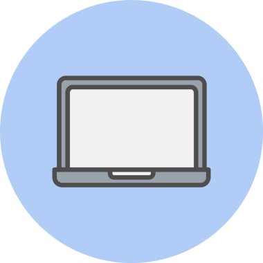 Laptop Satırı Dolu Çember Simgesi