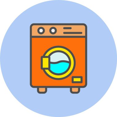 Çamaşır Satırı Dolu Çember Simgesi