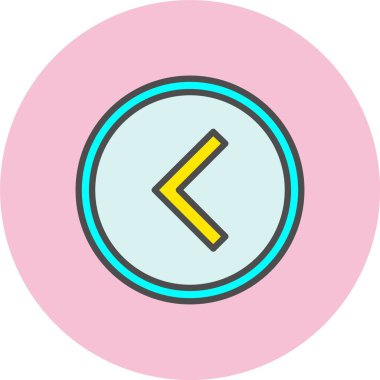 Sol Ok Satırı Dolu Çember Simgesi