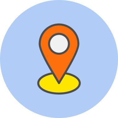 Konum Satırı Dolu Çember Simgesi