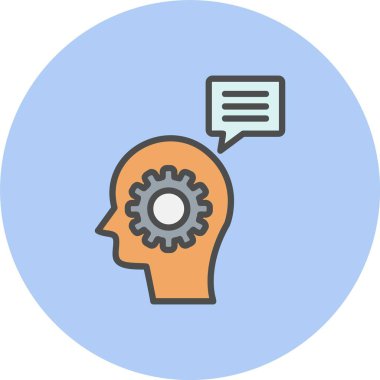 Düşünme Satırı Dolu Çember Simgesi