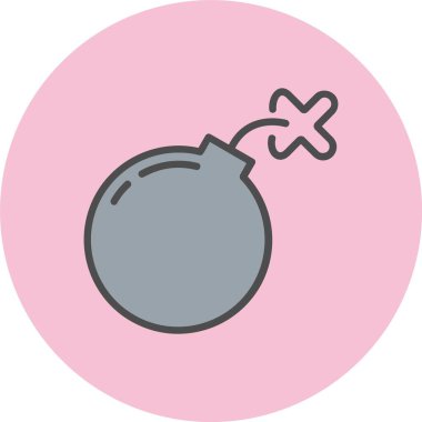 Patlama Satırı Dolu Çember Simgesi