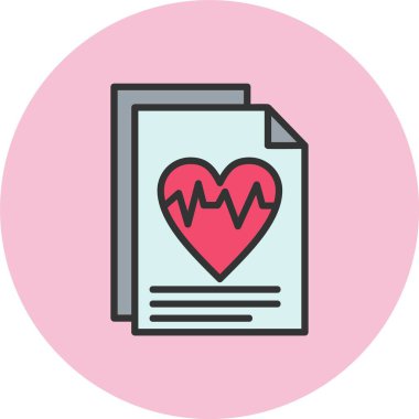 Kardiyogram Satırı Daire Simgesi Dolduruldu