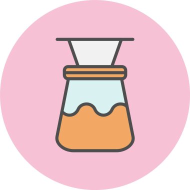 Kahve Filtresi Satırı Dolu Çember Simgesi