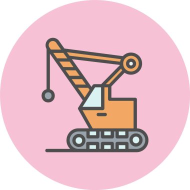 Yıkım Makinesi Satırı Çember Simgesi Dolu