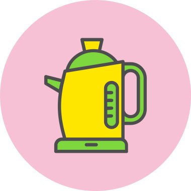 Elektrik Kettle Hattı Dolu Çember Simgesi
