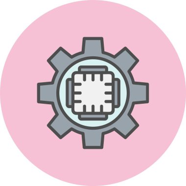 Dişli Satırı Dolu Çember Simgesi