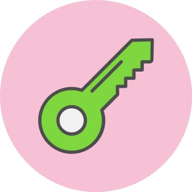 Anahtar Satırı Dolu Çember Simgesi